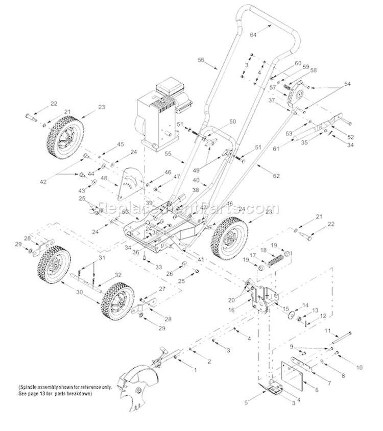 Page B Diagram and Parts List for 25A-592A401 2001 Yard Man Edger